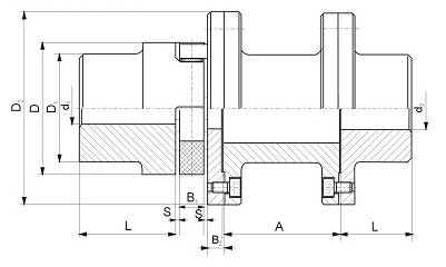 LXT接中間套型星形彈性聯(lián)軸器